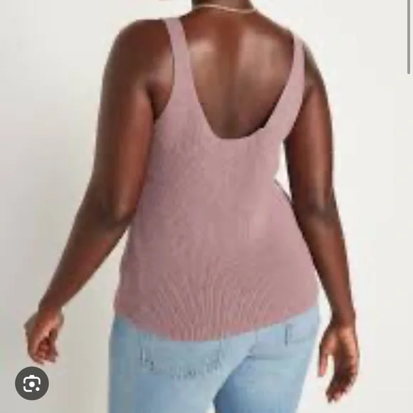 NWT Old Navy V Neck Rib-Knit Sweater Tank - Picture 2 of 7